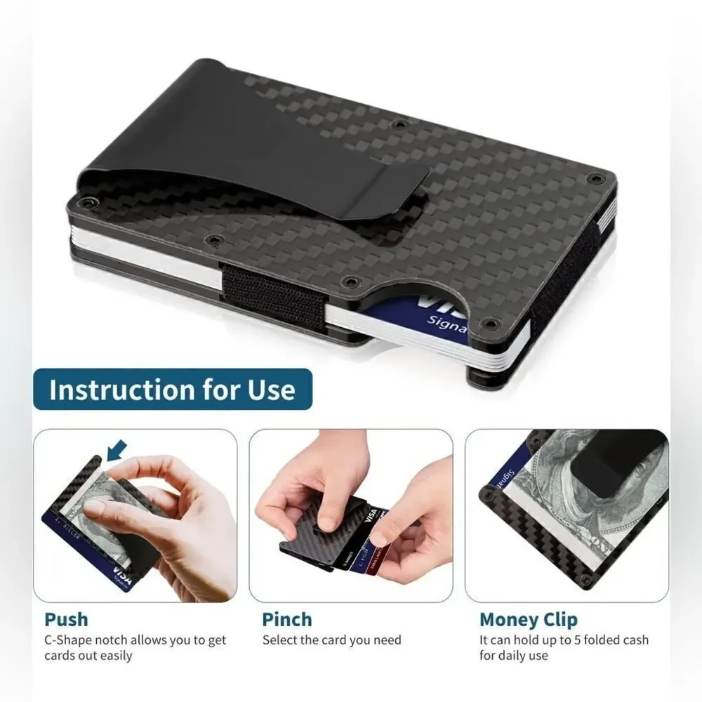 Men RFID Blocking Slim Money Clip Wallet Credit Card ID Holder Thin Minimalist